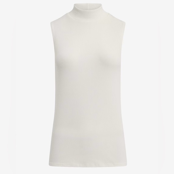 Express White Ribbed Fitted Mock Neck Tank New - Picture 1 of 4